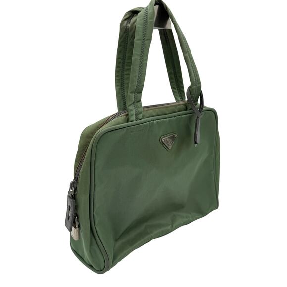 Vintage Prada Tessuto Jacquard Logo Mini Nylon Tote*Lock & Key Present*GREAT BAG - Picture 2 of 10